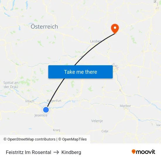 Feistritz Im Rosental to Kindberg map