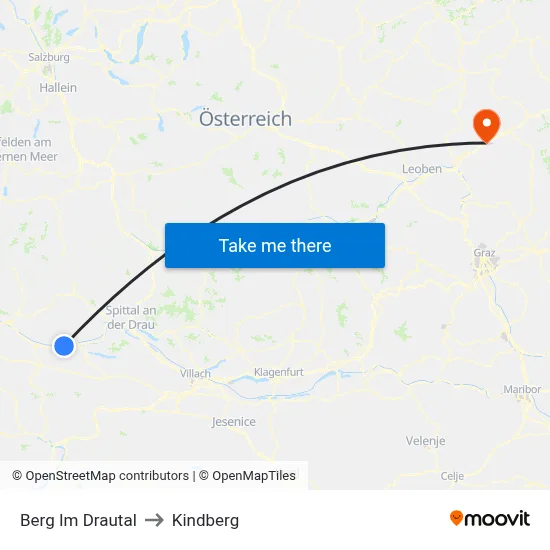 Berg Im Drautal to Kindberg map