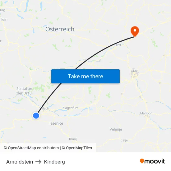 Arnoldstein to Kindberg map