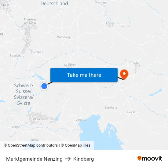 Marktgemeinde Nenzing to Kindberg map