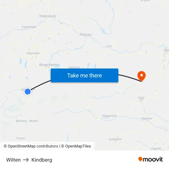 Wilten to Kindberg map