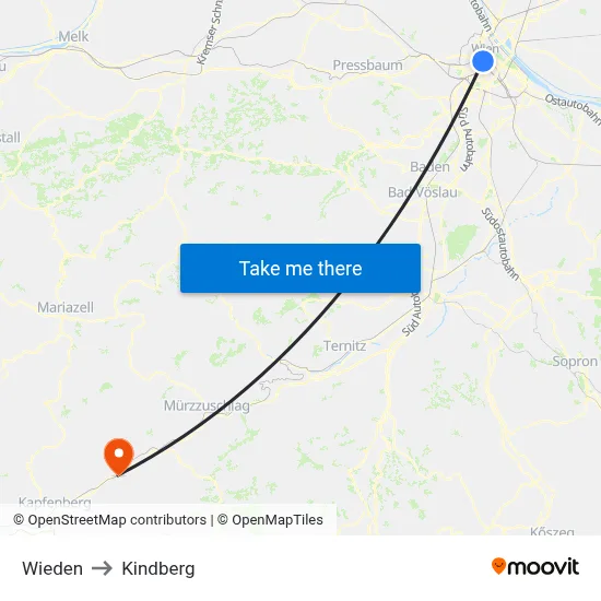 Wieden to Kindberg map