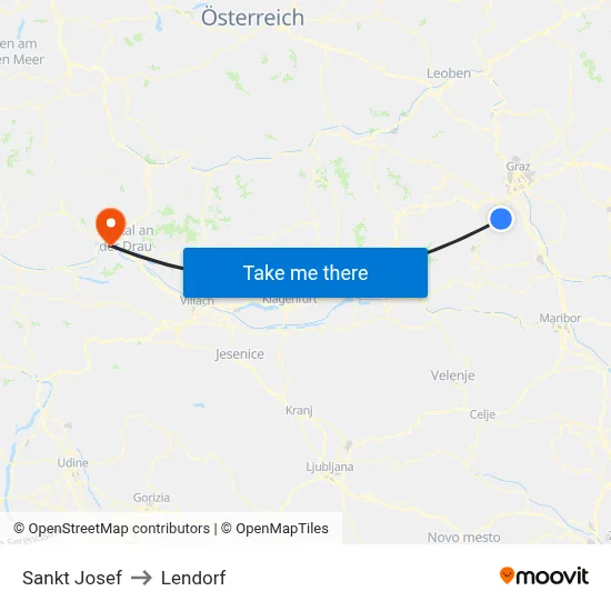 Sankt Josef to Lendorf map
