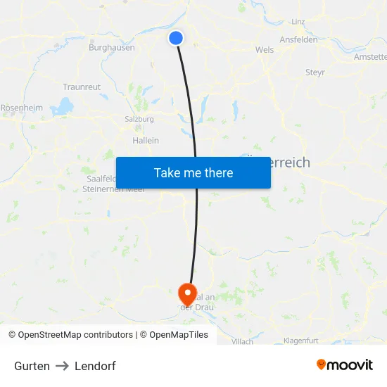 Gurten to Lendorf map