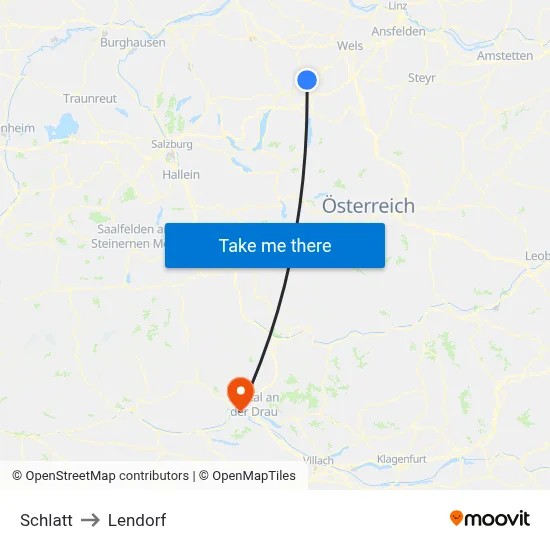 Schlatt to Lendorf map