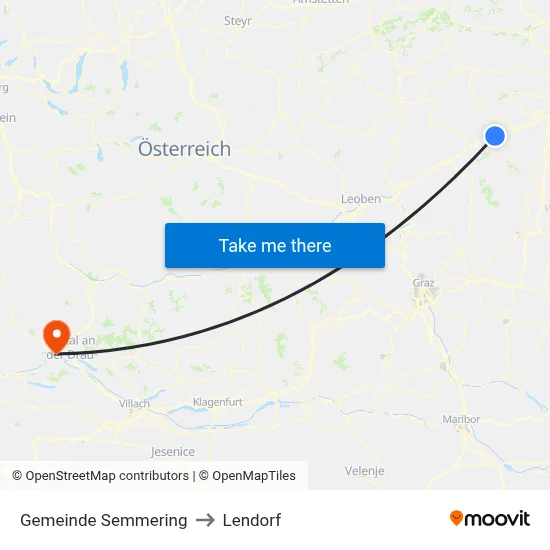 Gemeinde Semmering to Lendorf map