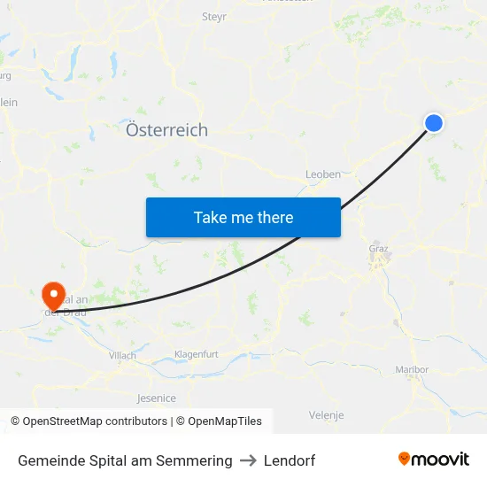 Gemeinde Spital am Semmering to Lendorf map