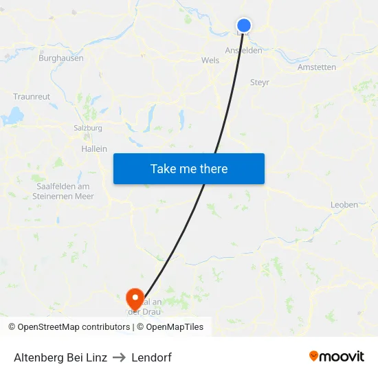 Altenberg Bei Linz to Lendorf map
