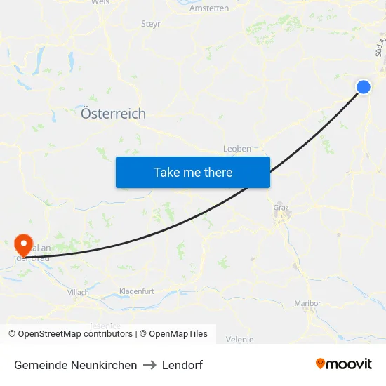 Gemeinde Neunkirchen to Lendorf map