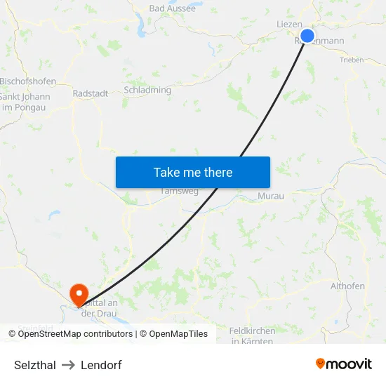 Selzthal to Lendorf map