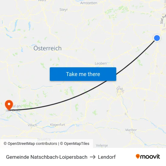 Gemeinde Natschbach-Loipersbach to Lendorf map