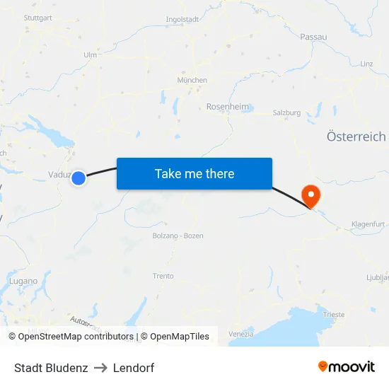 Stadt Bludenz to Lendorf map