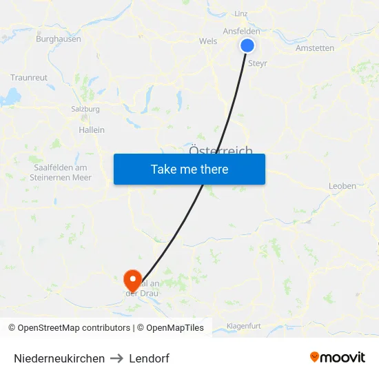 Niederneukirchen to Lendorf map
