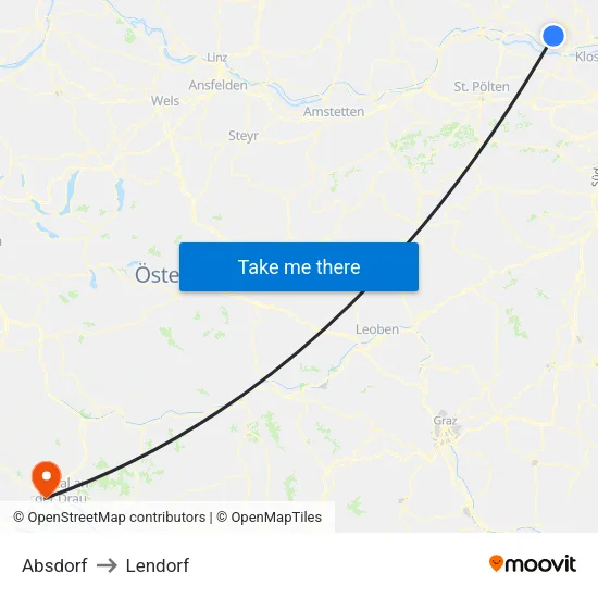 Absdorf to Lendorf map