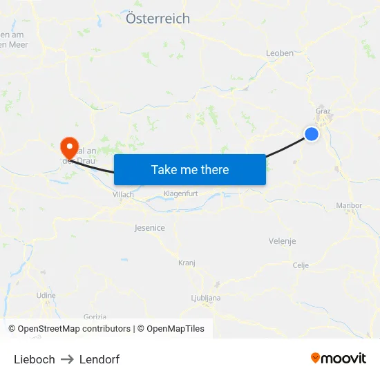 Lieboch to Lendorf map