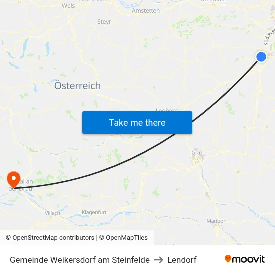 Gemeinde Weikersdorf am Steinfelde to Lendorf map