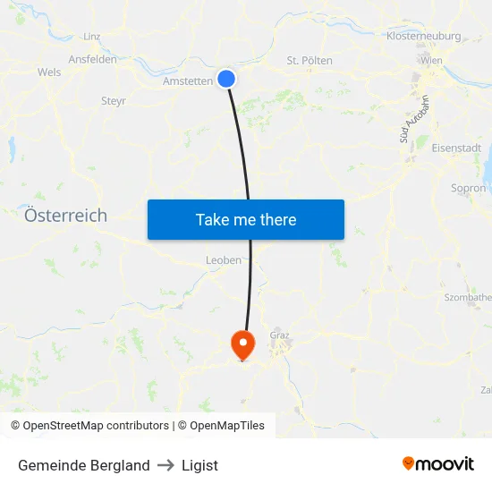 Gemeinde Bergland to Ligist map