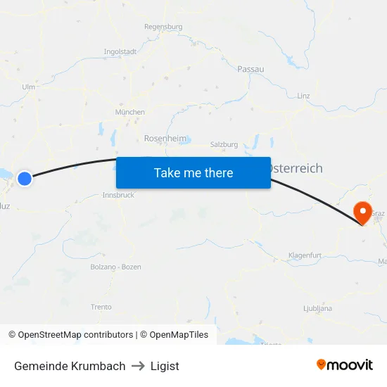 Gemeinde Krumbach to Ligist map