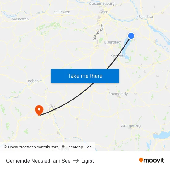 Gemeinde Neusiedl am See to Ligist map
