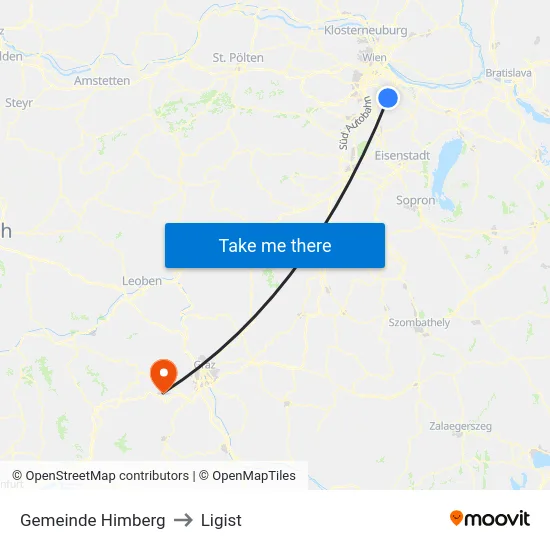 Gemeinde Himberg to Ligist map