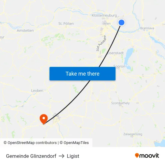 Gemeinde Glinzendorf to Ligist map
