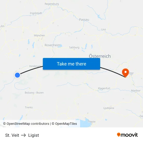 St. Veit to Ligist map
