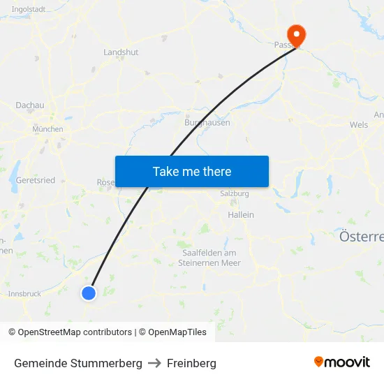 Gemeinde Stummerberg to Freinberg map