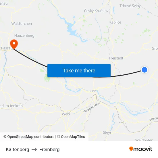 Kaltenberg to Freinberg map