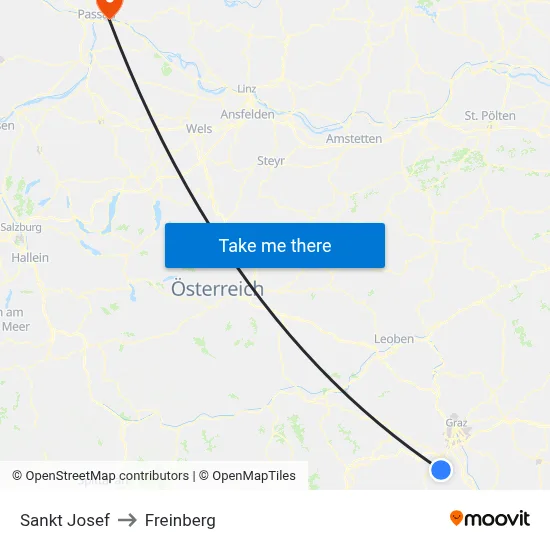 Sankt Josef to Freinberg map