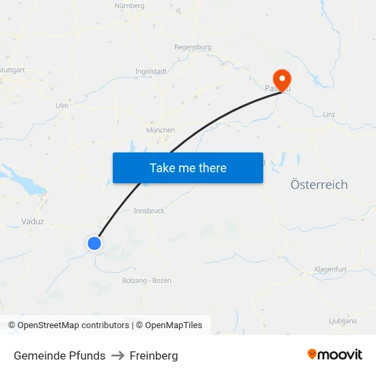 Gemeinde Pfunds to Freinberg map