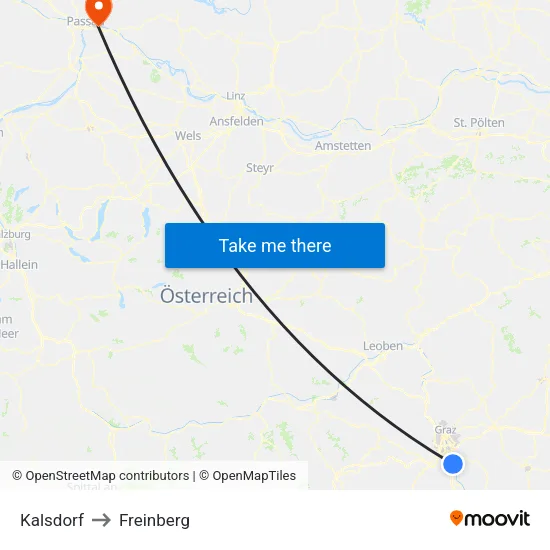 Kalsdorf to Freinberg map
