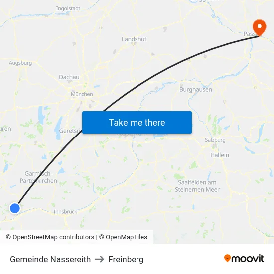 Gemeinde Nassereith to Freinberg map