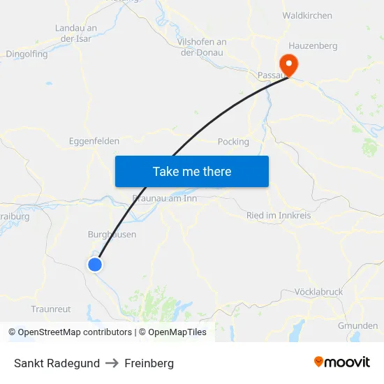 Sankt Radegund to Freinberg map