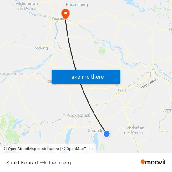 Sankt Konrad to Freinberg map