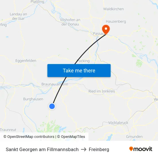 Sankt Georgen am Fillmannsbach to Freinberg map