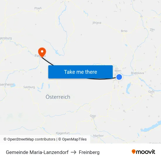 Gemeinde Maria-Lanzendorf to Freinberg map