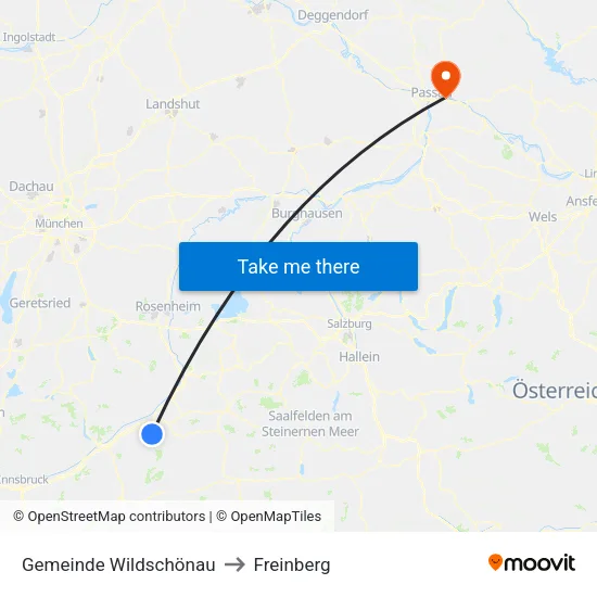 Gemeinde Wildschönau to Freinberg map