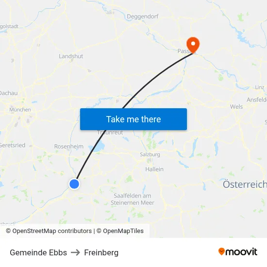 Gemeinde Ebbs to Freinberg map