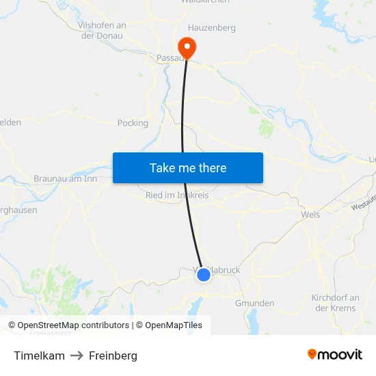 Timelkam to Freinberg map