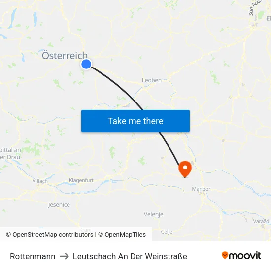 Rottenmann to Leutschach An Der Weinstraße map