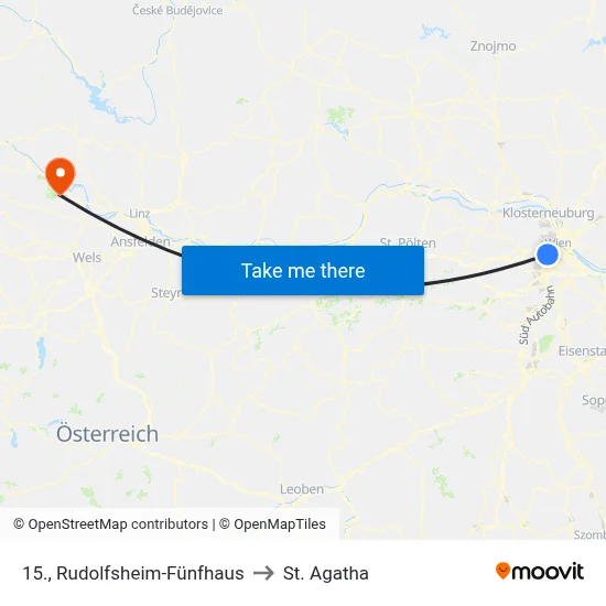 15., Rudolfsheim-Fünfhaus to St. Agatha map
