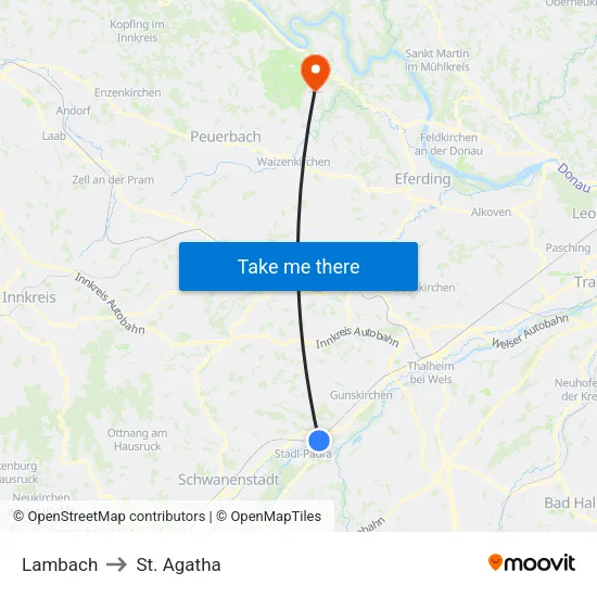 Lambach to St. Agatha map