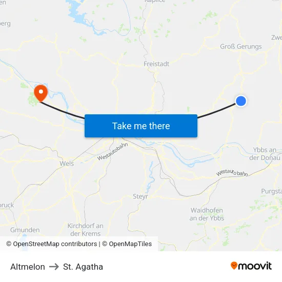 Altmelon to St. Agatha map