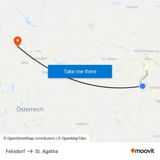 Felixdorf to St. Agatha map