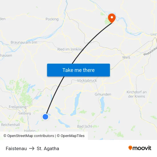 Faistenau to St. Agatha map