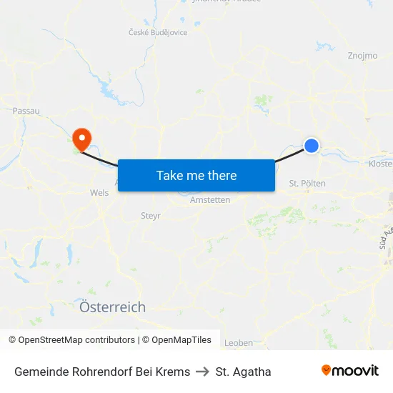 Gemeinde Rohrendorf Bei Krems to St. Agatha map