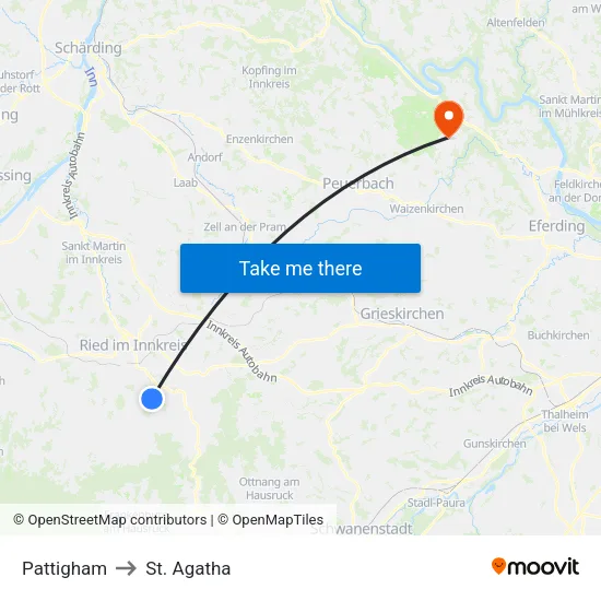 Pattigham to St. Agatha map