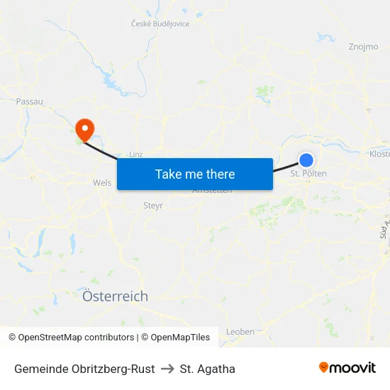 Gemeinde Obritzberg-Rust to St. Agatha map