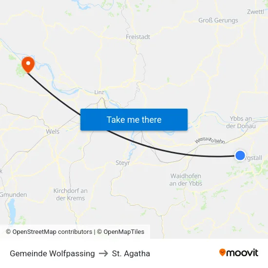 Gemeinde Wolfpassing to St. Agatha map