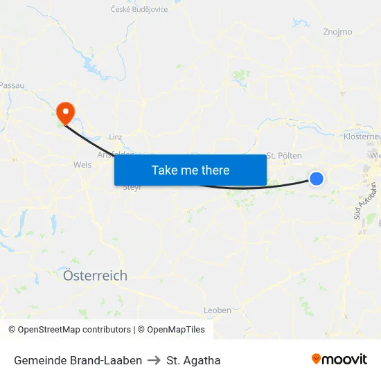 Gemeinde Brand-Laaben to St. Agatha map
